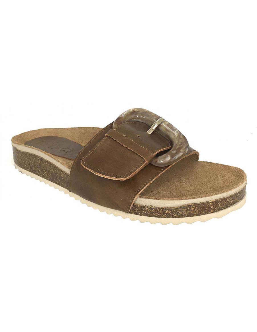 Women Sabateca Women'S Flat Sandals | Flat Sandals Vendetta 7594 Tianyin Brown