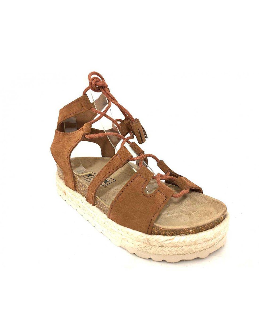 Women Sabateca Women'S Flat Sandals | Flat Sandals Knk 400 9316 Brown