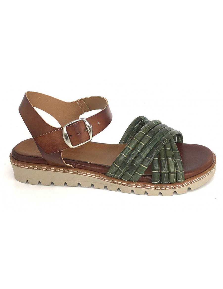 Women Sabateca Women'S Flat Sandals | Matched Flat Sandals 6708 1011 Green