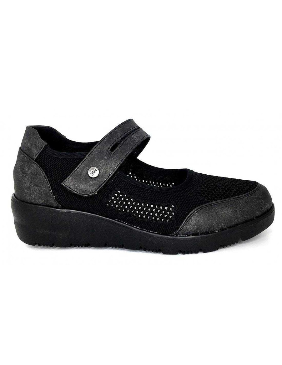 Women Sabateca Women'S Flats | Thirty'S Flats 7327 L3753 Black Tricot