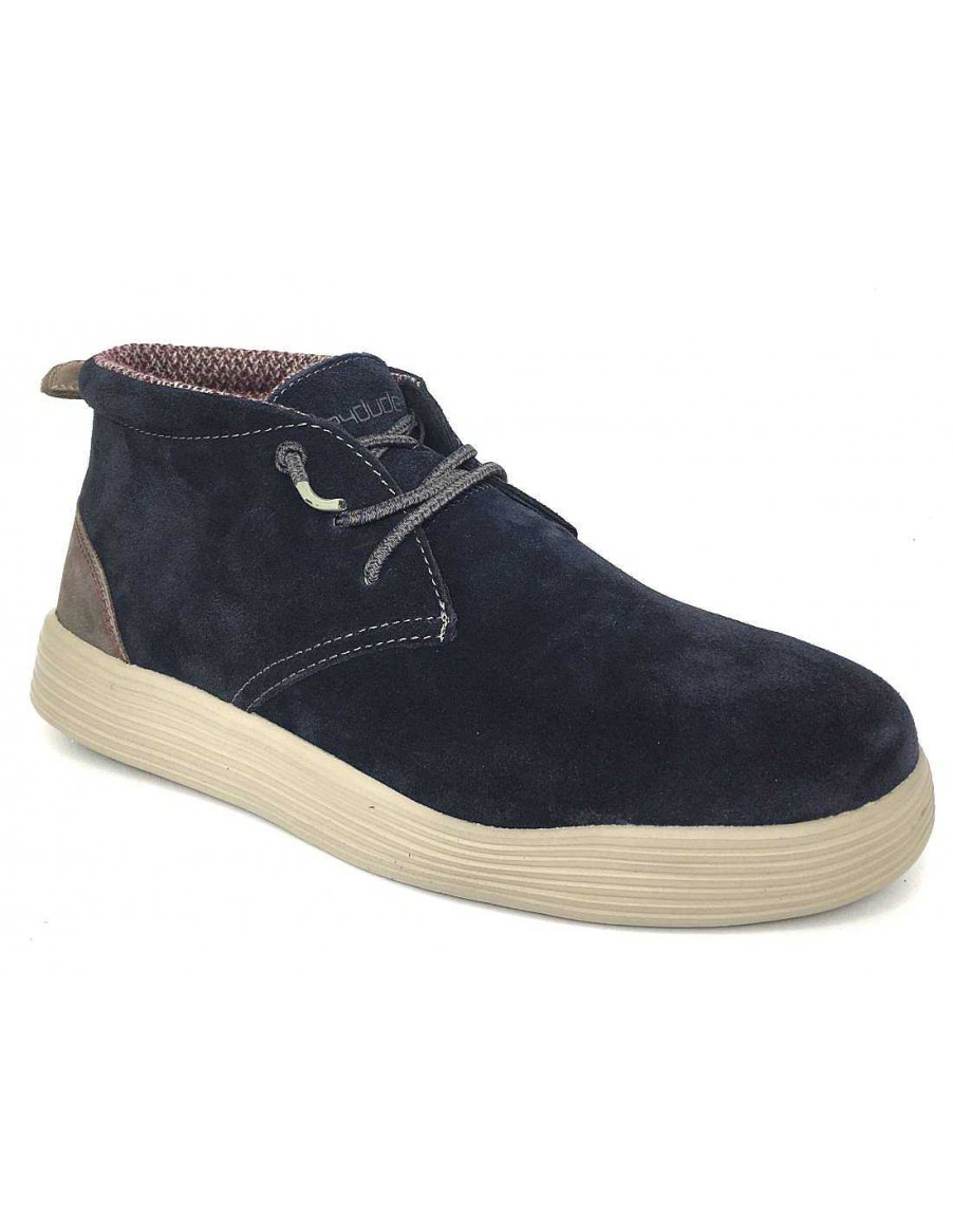 Man Sabateca Men'S Ankle Boots | Dude 6989 Jo Suede Blue Ankle Boots