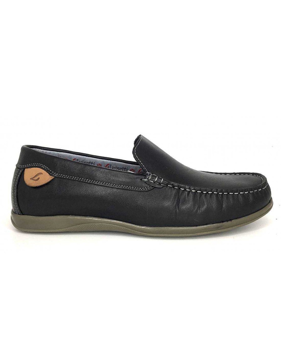 Man Sabateca Men'S Loafers | Luisetti Moccasins 7645 33900Na Black