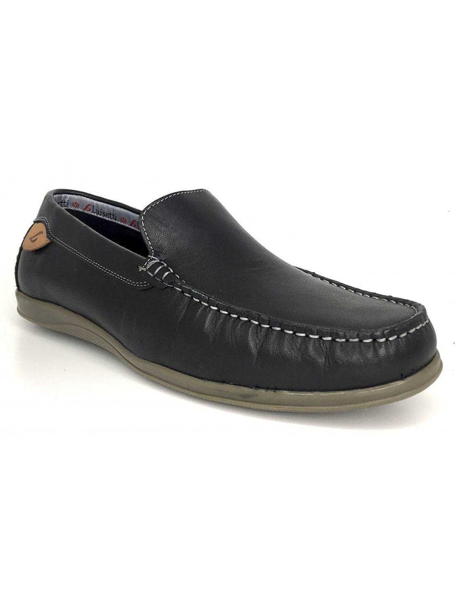 Man Sabateca Men'S Loafers | Luisetti Moccasins 7645 33900Na Black