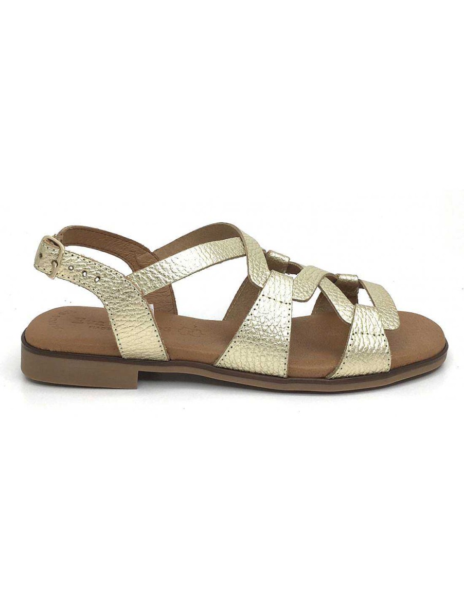 Women Sabateca Women'S Flat Sandals | Eva Frutos Flat Sandals 8720 3080 Gold