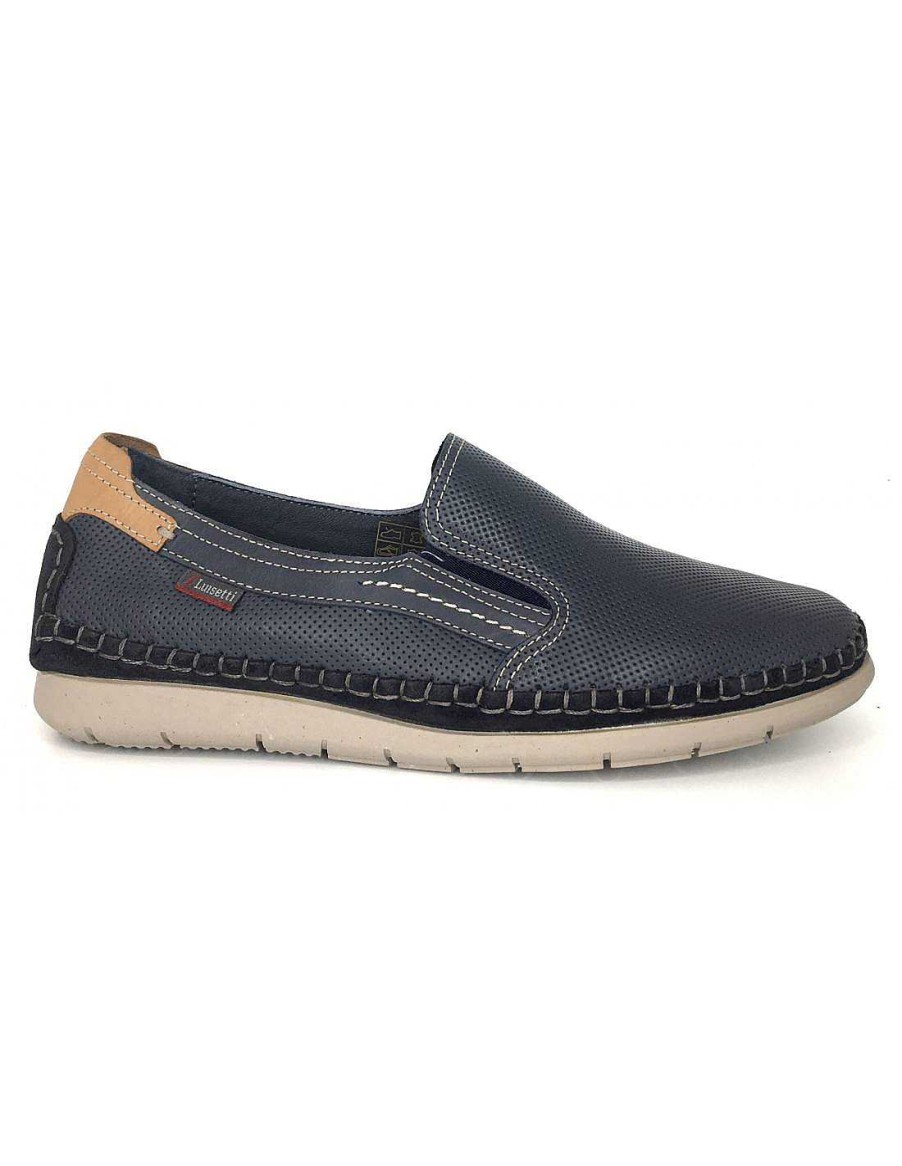 Man Sabateca Men'S Loafers | Luisetti Moccasins 7652 29505 Blue