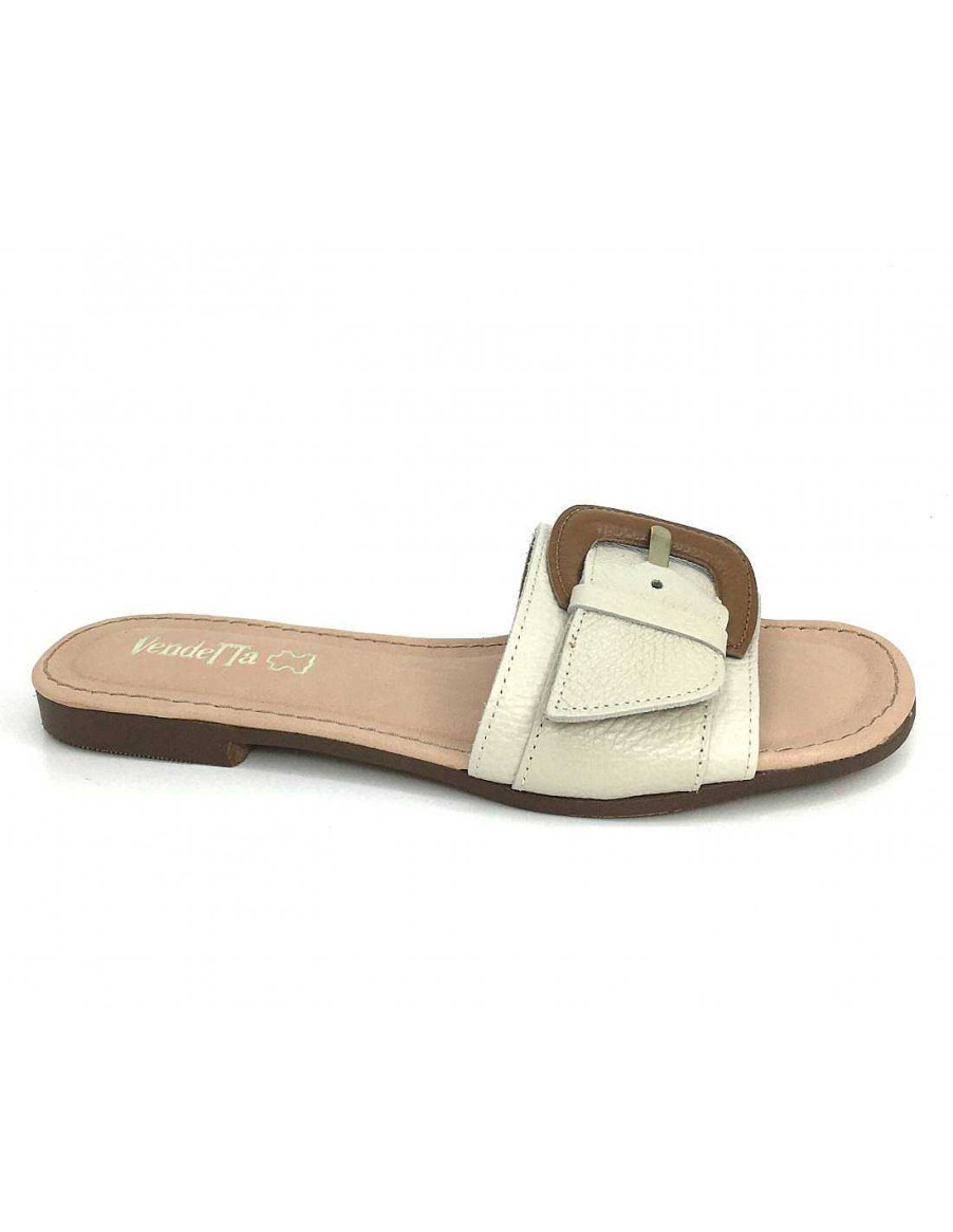 Women Sabateca Women'S Flat Sandals | Flat Sandals Vendetta 6325 Beige Wood