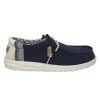 Man Sabateca Men'S Loafers | Dude 7747 Wally Linen Nat Blue Moccasins